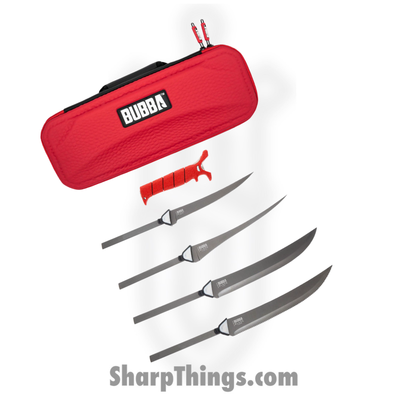 Bubba Blade - BUB1991724 - Multi-Flex Interchange Set - Fixed Blade Knife - Coated Trailing Point - Aluminum - Red Black - Image 5