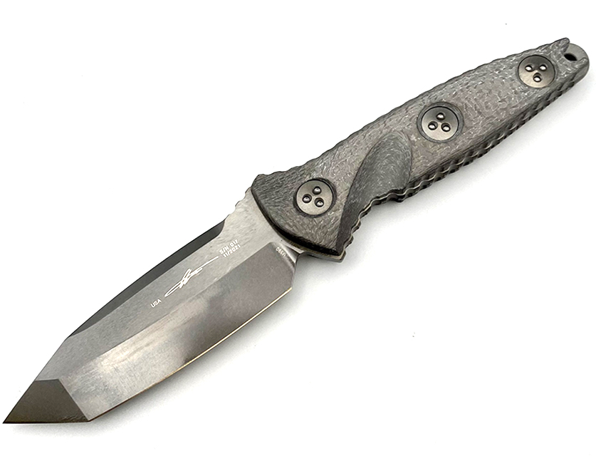 Microtech - 114M-1DLCTCFS - Socom Alpha Mini - Fixed Blade Knife - Elmax, M390, 204P Coated Clip Point - Carbon Fiber - Black - Image 22