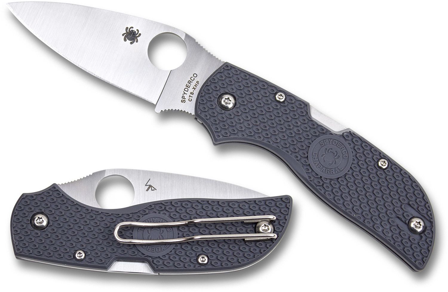 Spyderco - SC152PGY - Chaparral - Folding Knife - CTS-XHP Satin Drop Point - FRN - Gray - Image 15