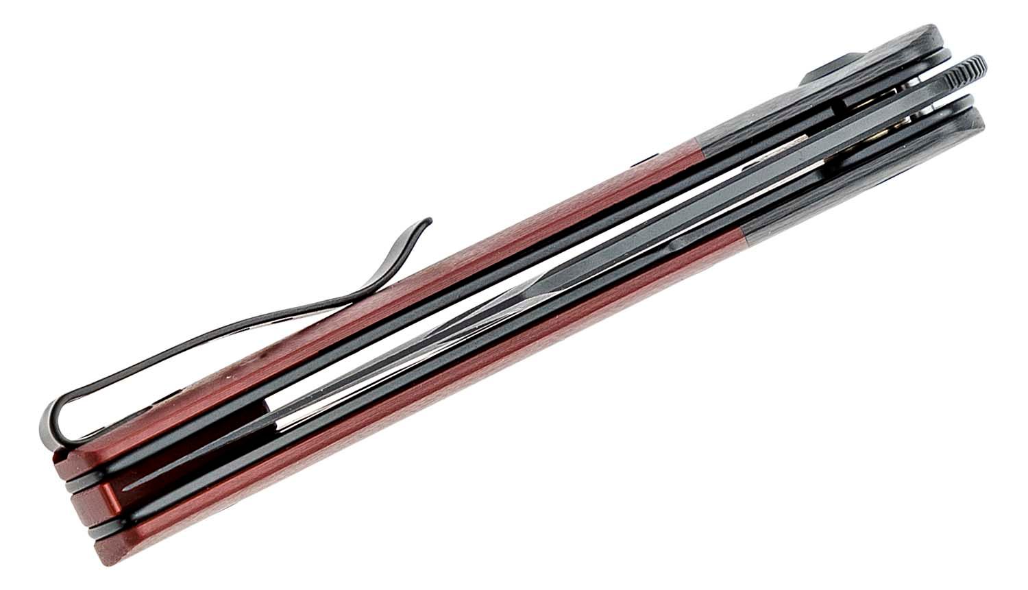 Civivi - C19010CDS4 - Appalachian Drifter Linerlock - Damascus - G-10 -Burgundy - Image 12