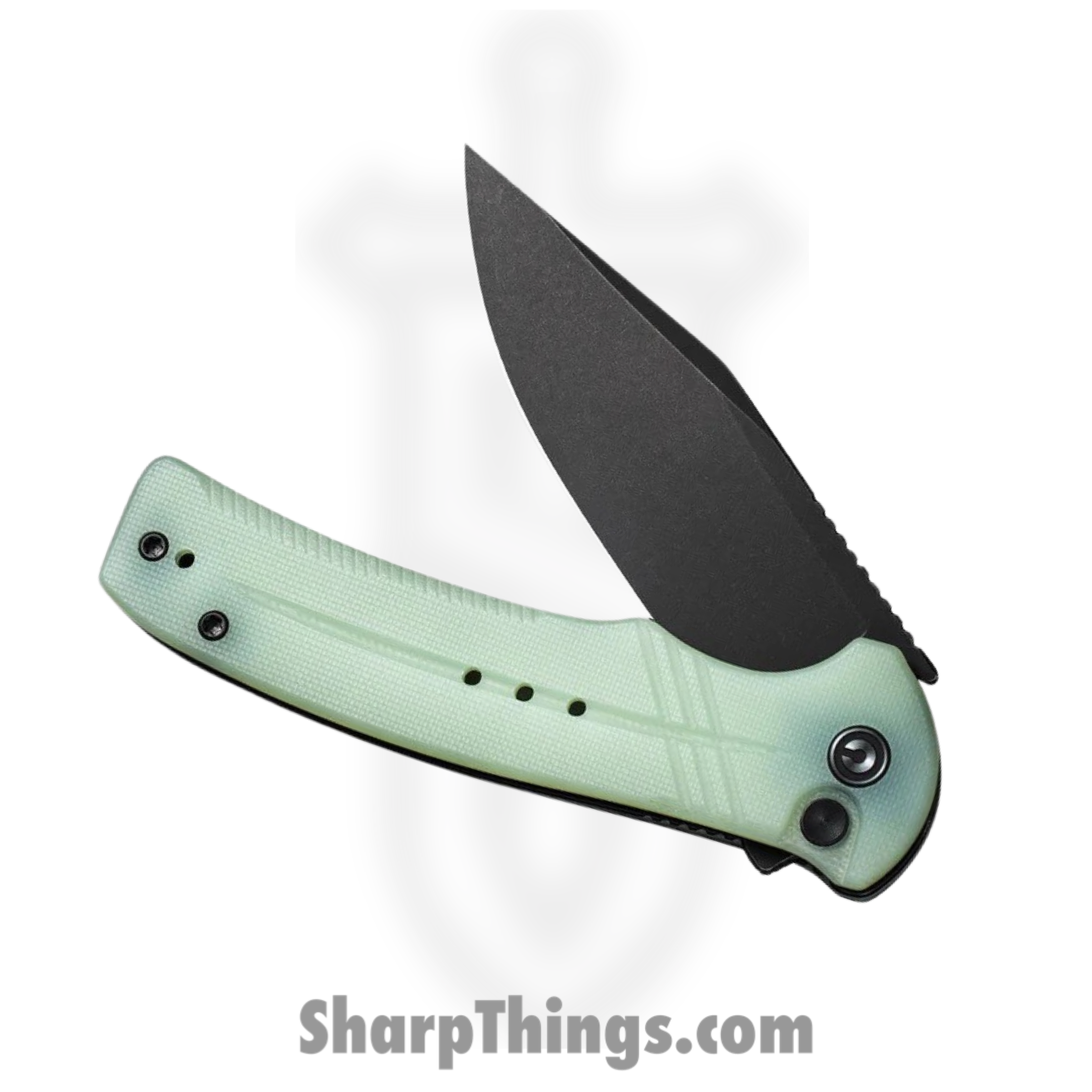 Civivi - CIVC20038D3 - Cogent Button Lock - Folding Knife - 14C28N Black Stonewash Clip Point - G10 - Jade - Image 14