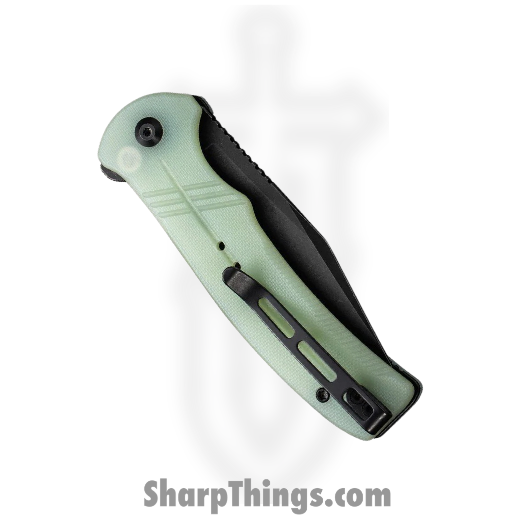 Civivi - CIVC20038D3 - Cogent Button Lock - Folding Knife - 14C28N Black Stonewash Clip Point - G10 - Jade - Image 16