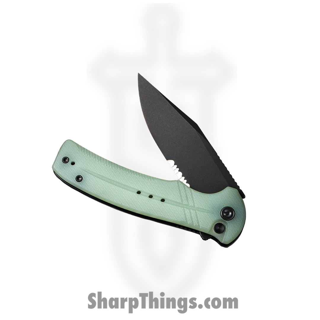 Civivi - CIVC20038E3 - Cogent Combo Blade Flipper Knife - 14C28N G10 - Jade - Image 11