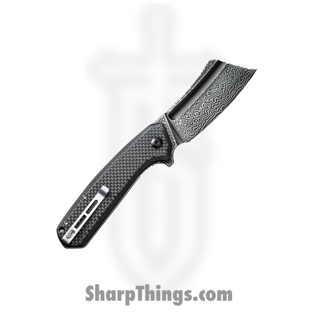 Civivi - CIVC2006DS1 - Bullmastiff Flipper Cleaver Blade - Damascus G10 CF - Black - Image 11