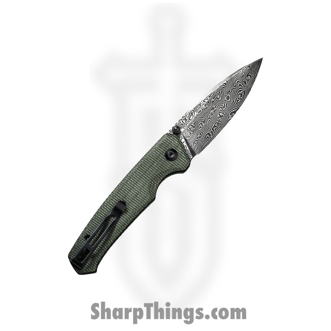 Civivi - CIVC20076DS1 - Altus Hand Rubbed Folding Knife - Damascus Micarta - Green - Image 11