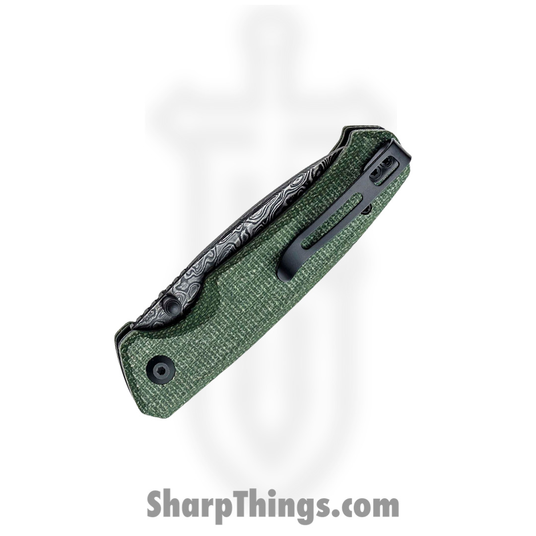 Civivi - CIVC20076DS1 - Altus Hand Rubbed Folding Knife - Damascus Micarta - Green - Image 13