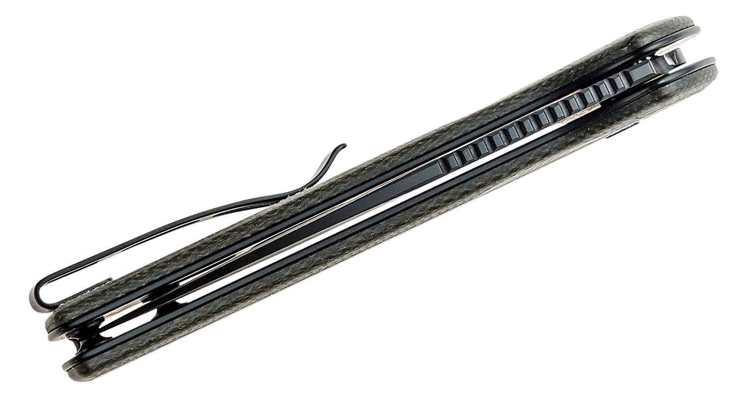 Civivi - CIVC21006DS1 - Conspirator Flipper - Folding Knife - Damascus Drop Point - Micarta - Green - Image 14