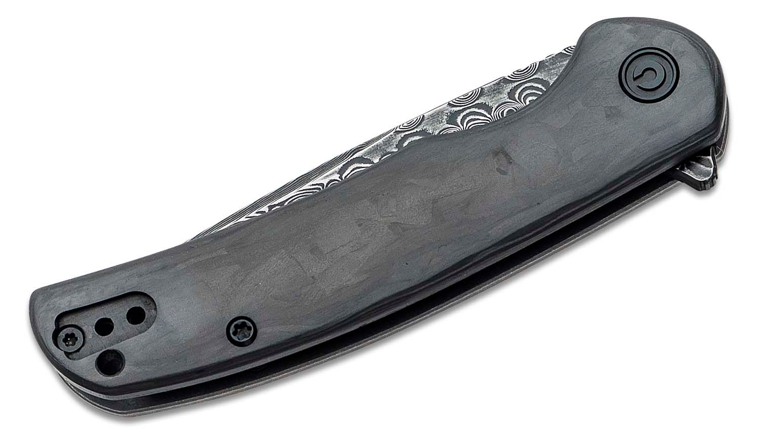 Civivi - CIVC2110DS1 - NOx Hand Rubbed Drop Point Flipper Knife - Damascus C/F Stainless - Black - Image 16