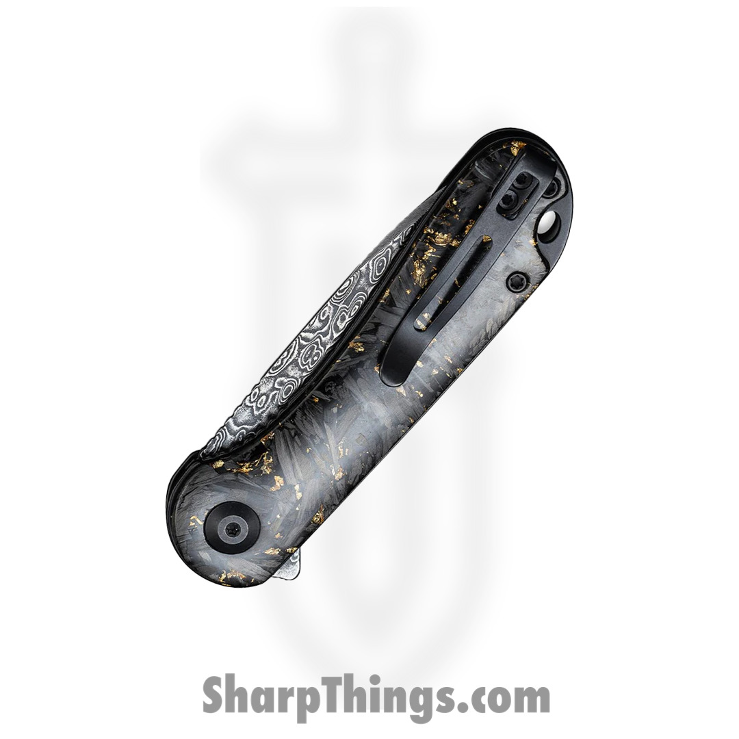 Civivi - CIVC907CDS1 - Elementum Flipper Knife - Damascus Carbon Fiber - Contoured Gold - Image 13