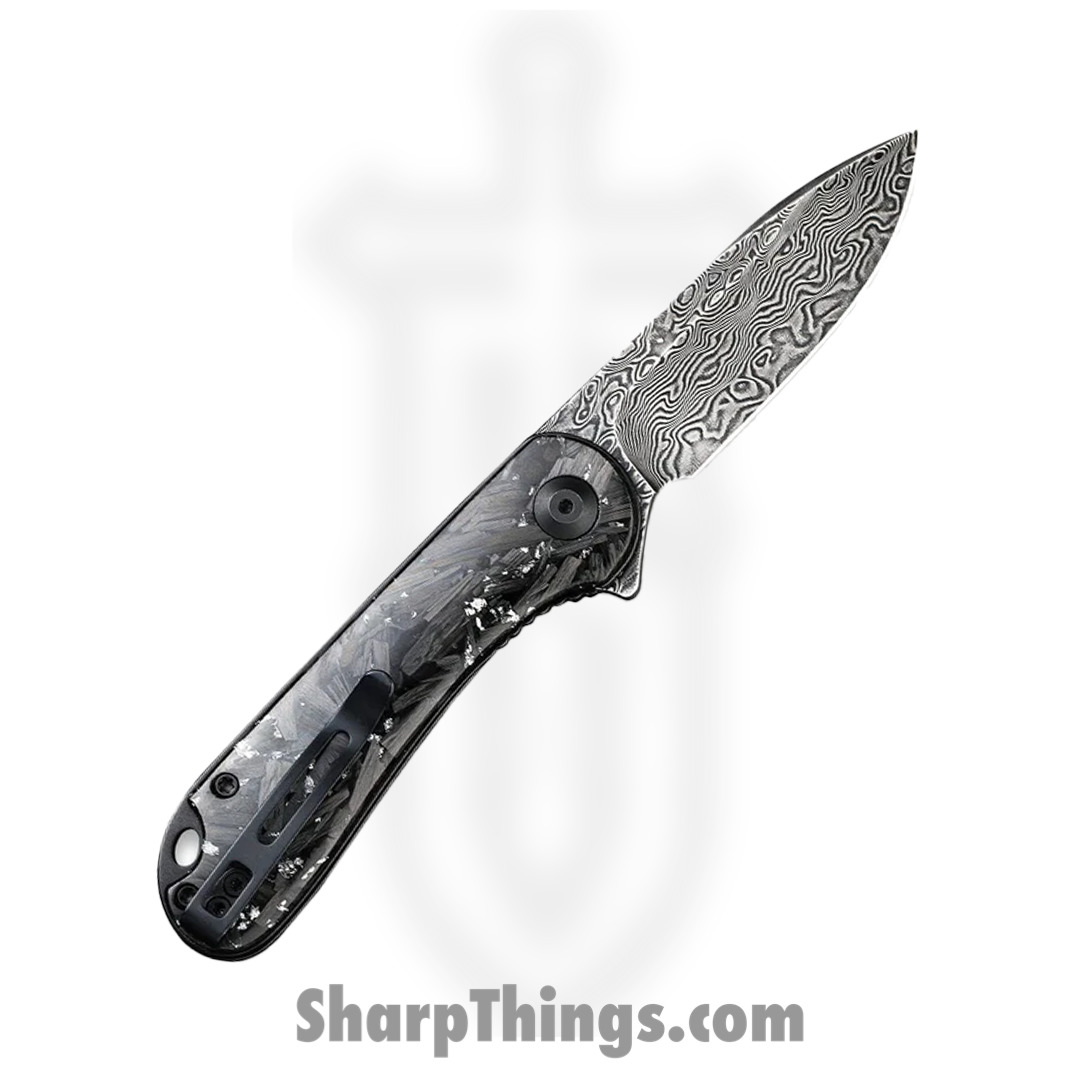 Civivi - CIVC907CDS2 - Elementum Flipper Knife - Damascus Carbon Fiber - Contoured Silver - Image 12