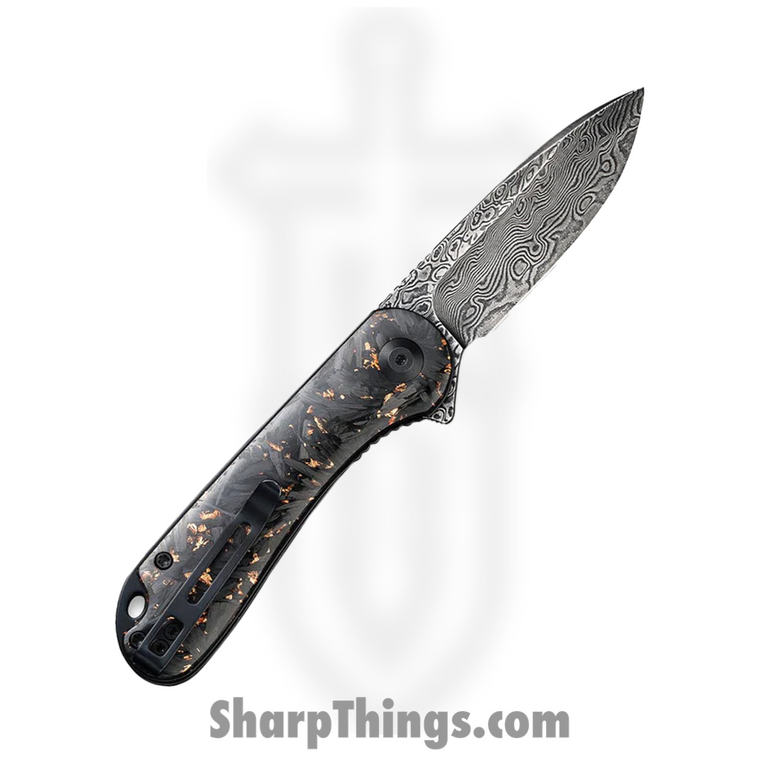 Civivi - CIVC907CDS3 - Elementum Flipper Knife - Damascus Carbon Fiber - Contured Copper - Image 11