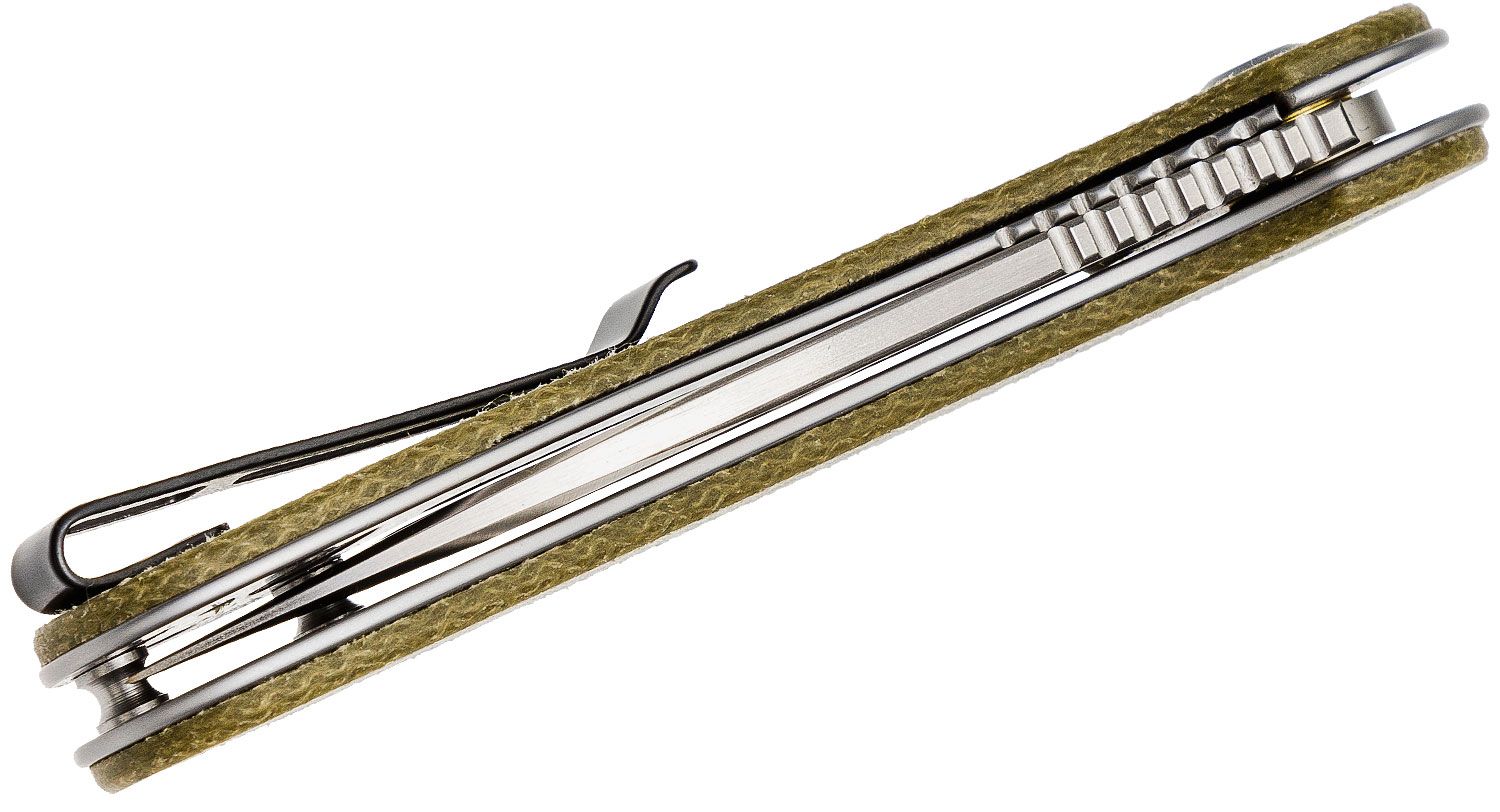 Civivi - CIVC907S - Elementum Linerlock - Folding Knife - D2 Satin Drop Point - Micarta - Olive - Image 14