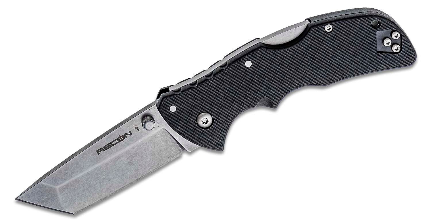 Cold Steel - CS27BAT - Mini Recon 1 - Folding Knife - AUS-10A Stonewash Tanto - GRN - Black - Image 12