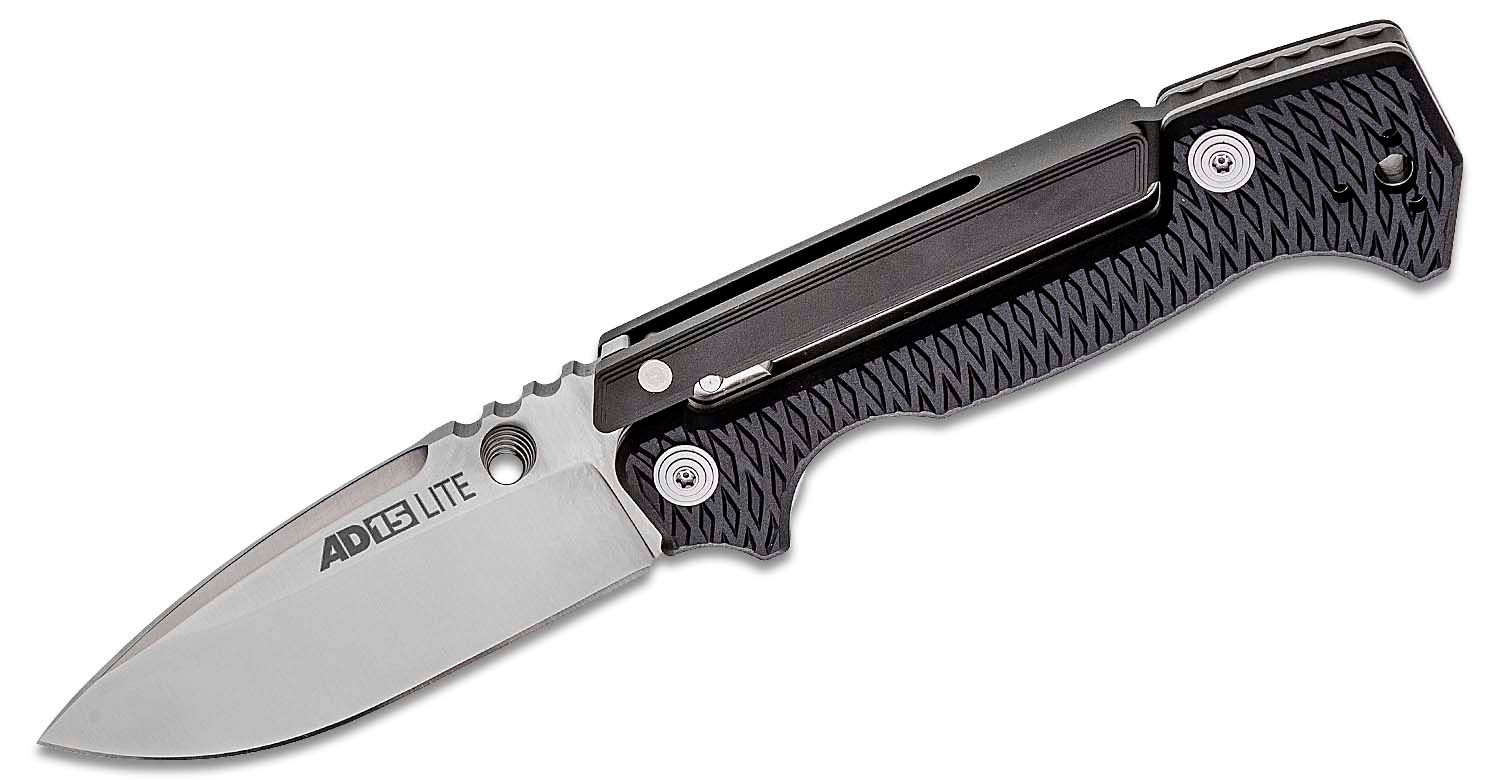 Cold Steel - CS58SQL - AD-15 Lite - Folding Knife - AUS-10A Satin Drop Point - Griv-Ex - Black - Image 15
