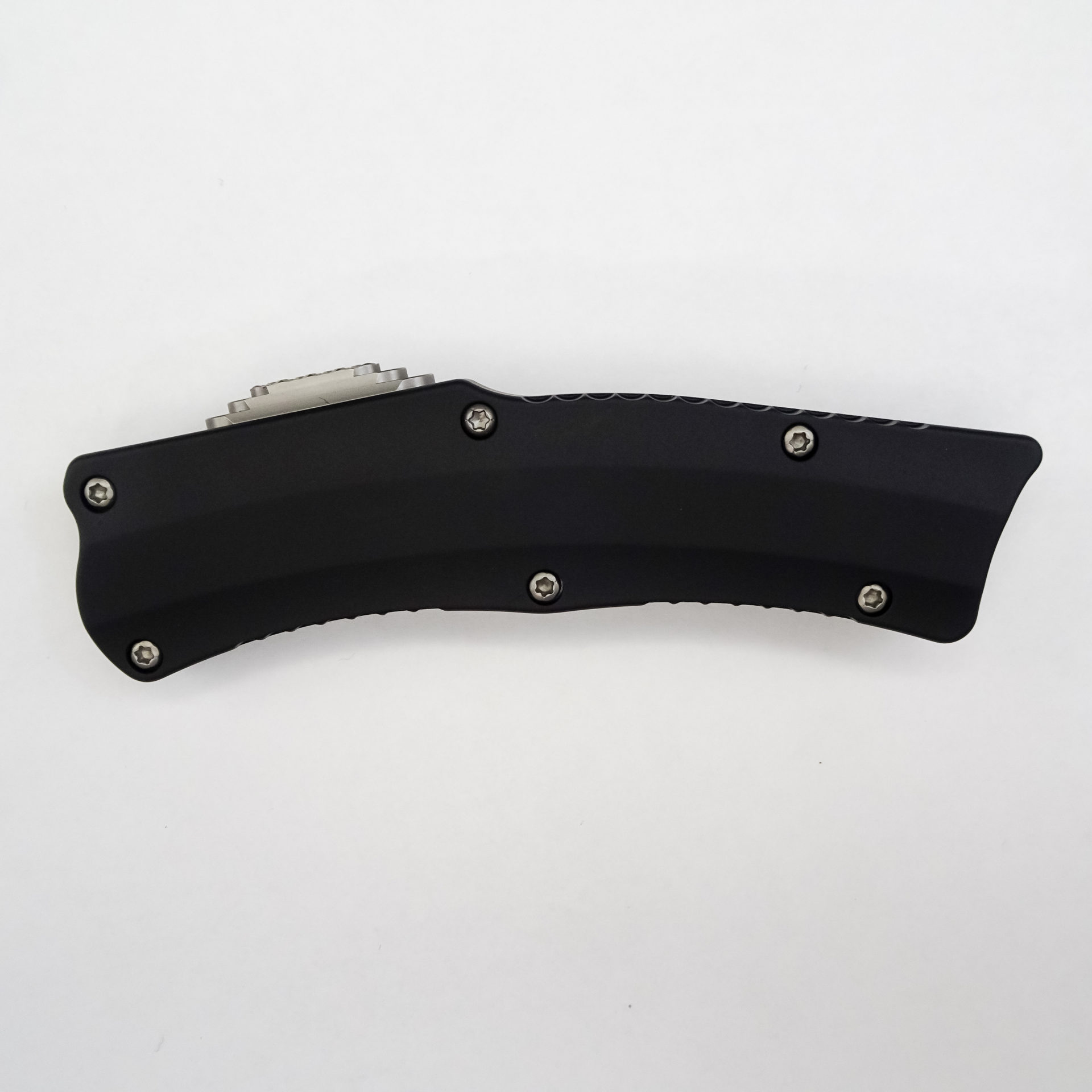 Heretic Knives - Roc Proto - Roc Prototype - OTF Auto - Elmax Stonewash Hawkbill - 6061-T6 Aluminum - Black - Image 10