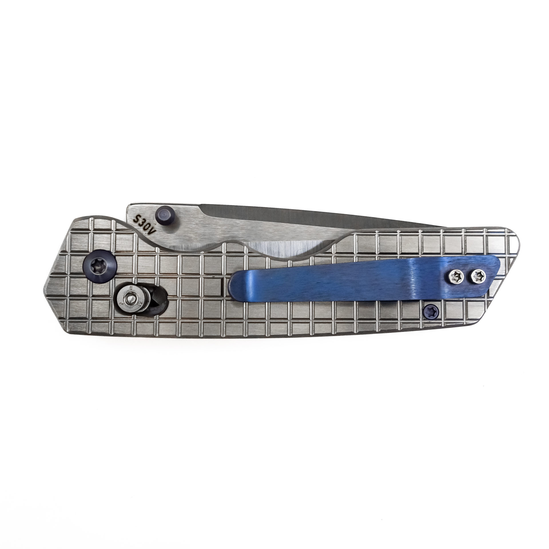 Attention 2 Detail Mercantile - A2DBLmFrg - Bar Lock Medium - Folding Knife - S30V Satin Drop Point - Frag Pattern Titanium - Silver - Image 19