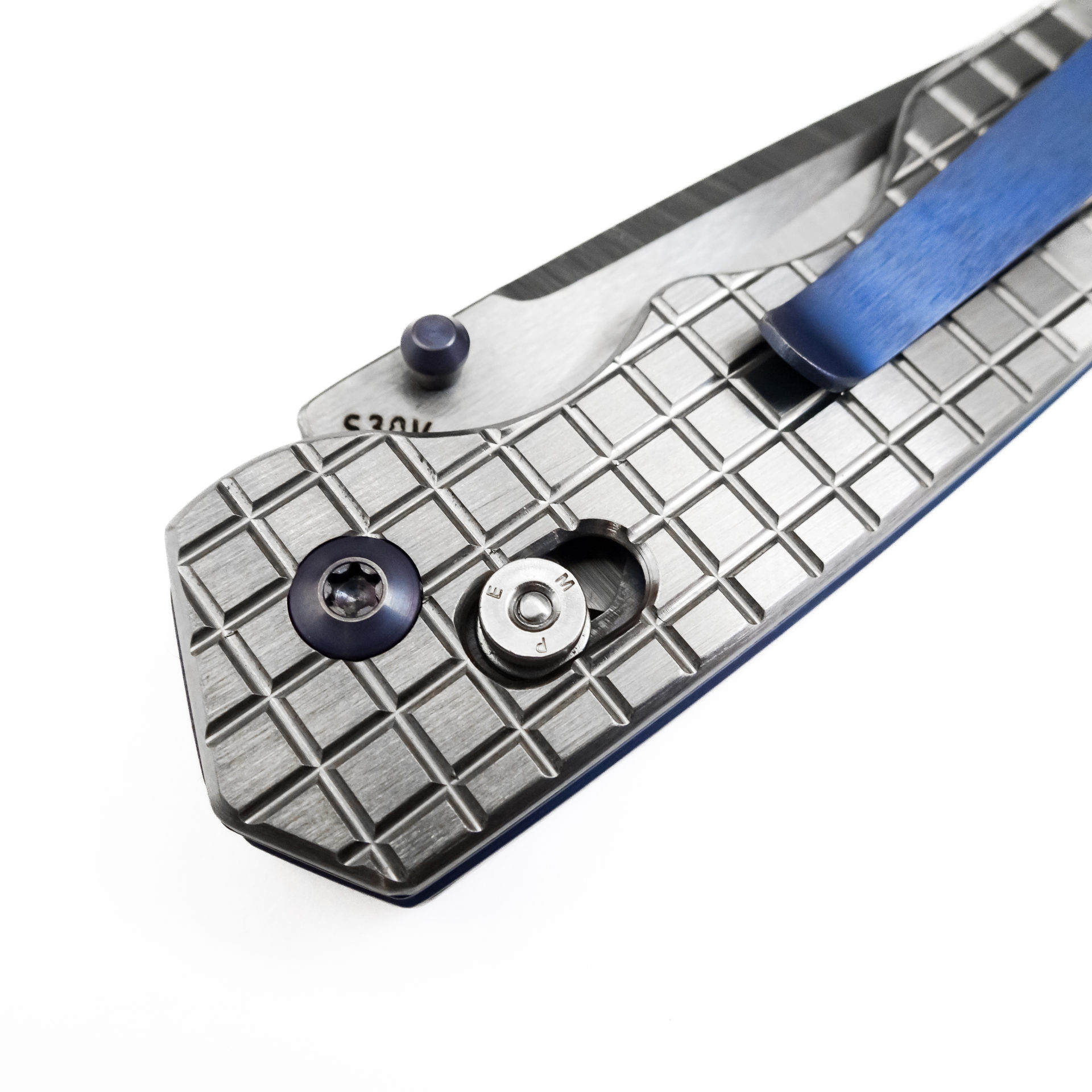 Attention 2 Detail Mercantile - A2DBLmFrg - Bar Lock Medium - Folding Knife - S30V Satin Drop Point - Frag Pattern Titanium - Silver - Image 18