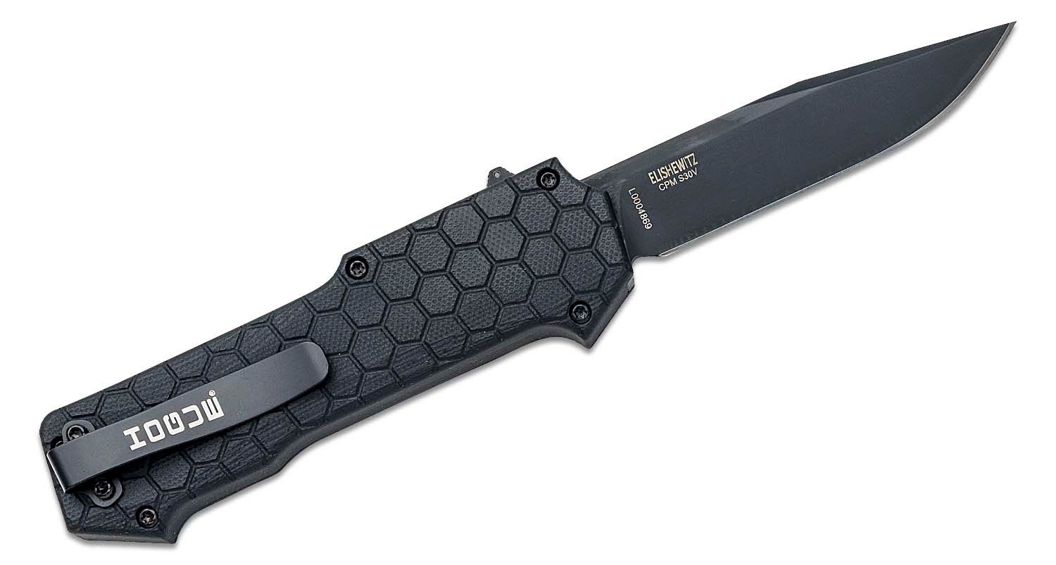 Hogue Knives - 34031 - Compound - OTF Auto - CPM S30V Coated Clip Point - 6061-T6 Aluminum/Honeycomb Texture - Black - Image 8