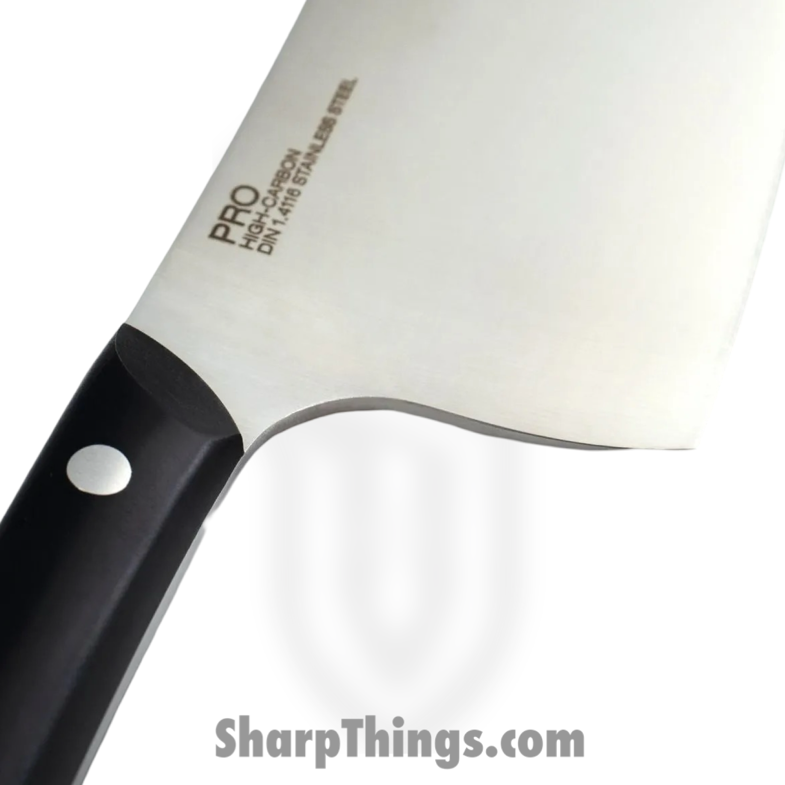 Kai - HT7067 - Pro Cleaver 7" - Fixed Blade Knife - 1.4116 Stainless Stonewash Cleaver - POM - Black - Image 10