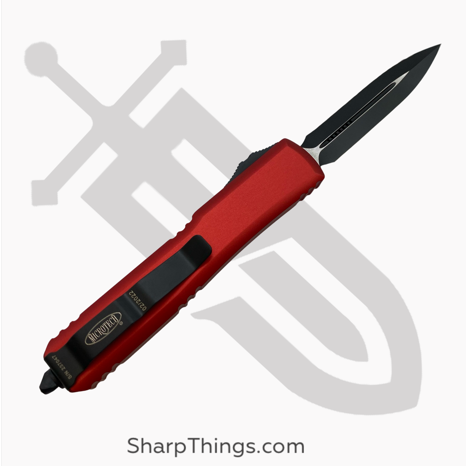 Microtech - 122-3RD - Ultratech - OTF Auto - Elmax, M390, 204P Coated Dagger - 6061-T6 Aluminum - Red - Image 8