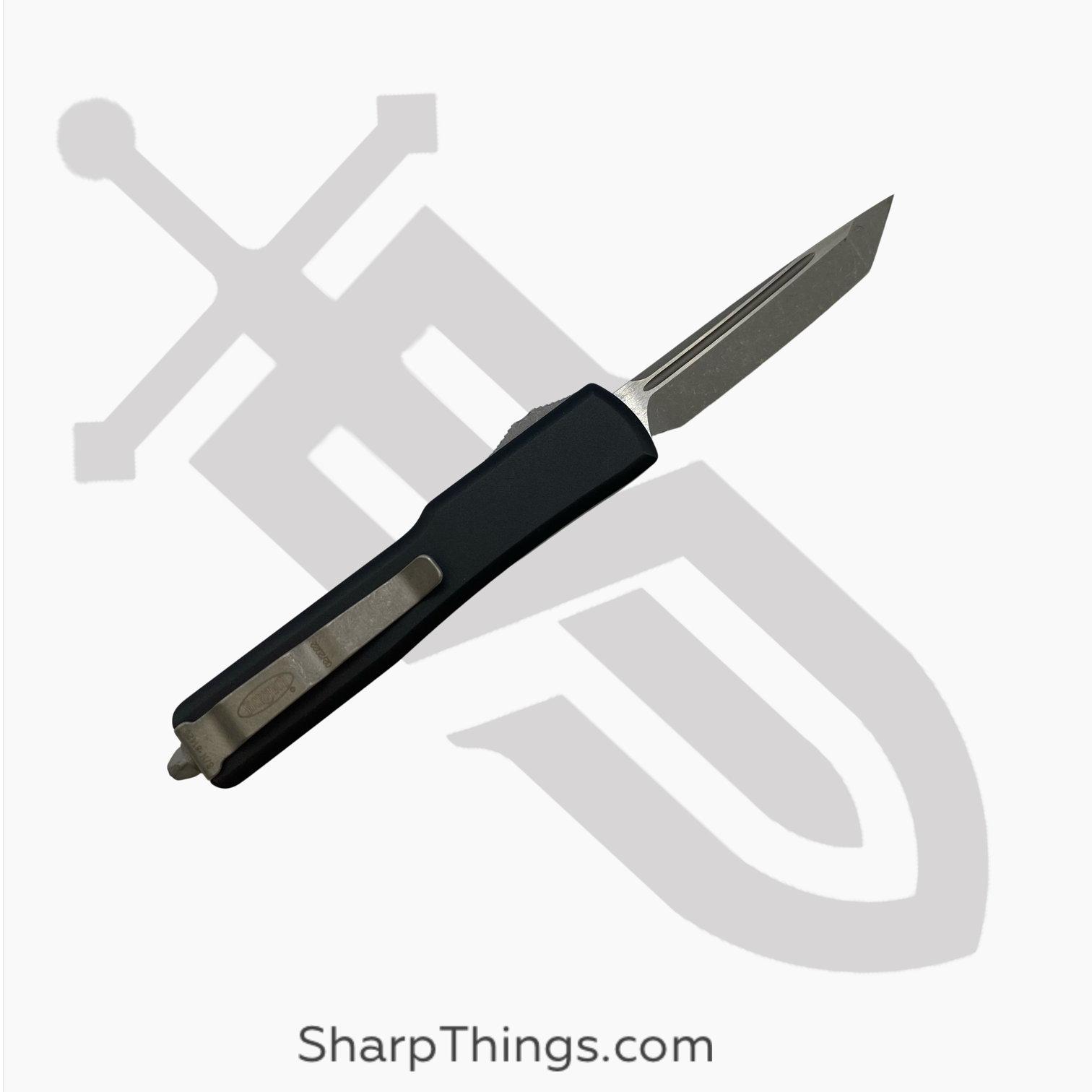 Microtech - 149-10AP - UTX-70 - OTF Auto - Elmax, M390, 204P Apocalyptic Tanto - 6061-T6 Aluminum - Black - Image 8