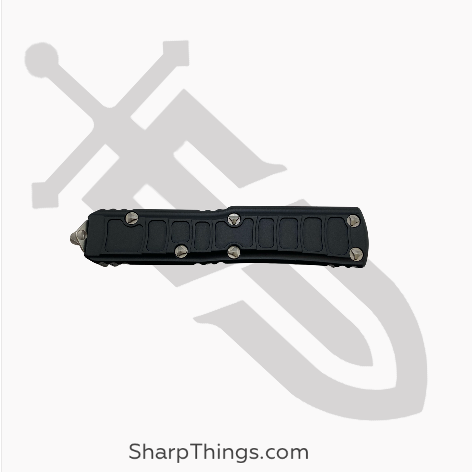 Microtech - 232II-10S - UTX-85 II Signature Series - OTF Auto - Elmax, M390, 204P Stonewash Dagger - 6061-T6 Aluminum - Black - Image 6