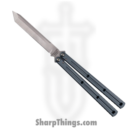 Squid Industries – krv3-dtm-gm – Krake Raken V3 Dual-Tone Matte – Balisong – Stainless Satin Tanto – 7075 Aluminum Alloy – Gunmetal