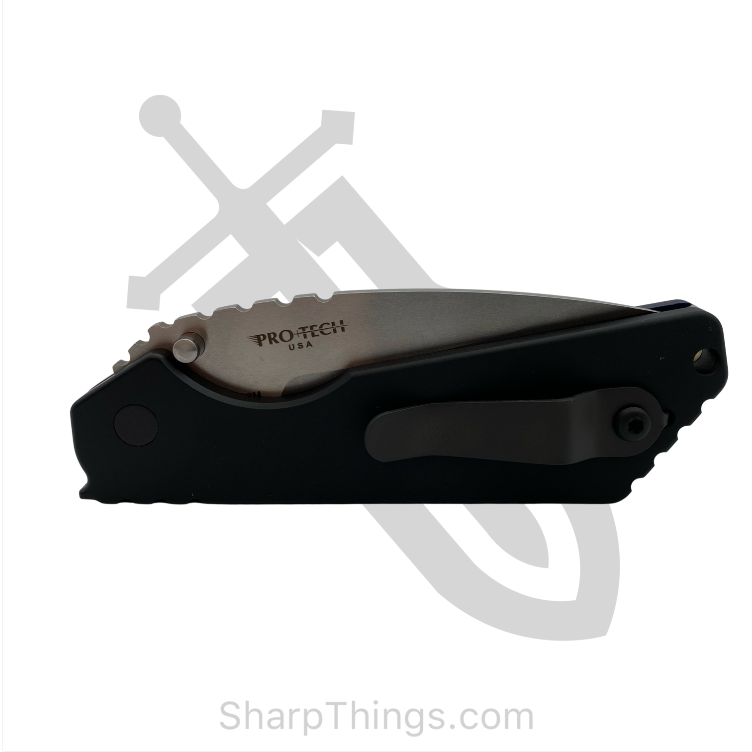 ProTech - SnGMC1 - Custom Strider SnG Edition - Automatic Knife - 154CM Stonewash Drop Point - Aluminum/Micarta - Red/White/Blue - Image 7