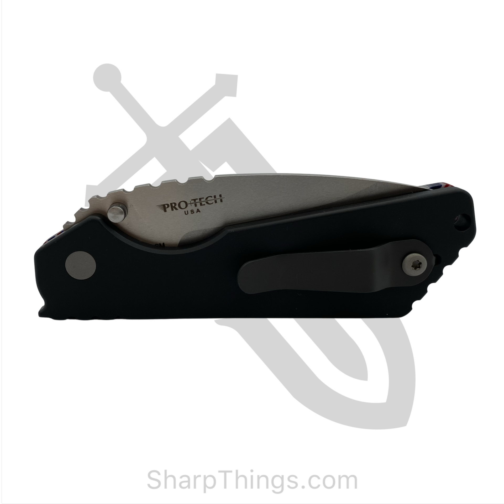 ProTech - SnGMC2 - Custom Strider SnG Edition - Automatic Knife - 154CM Stonewash Drop Point - Aluminum/Micarta - Blue/Red - Image 8