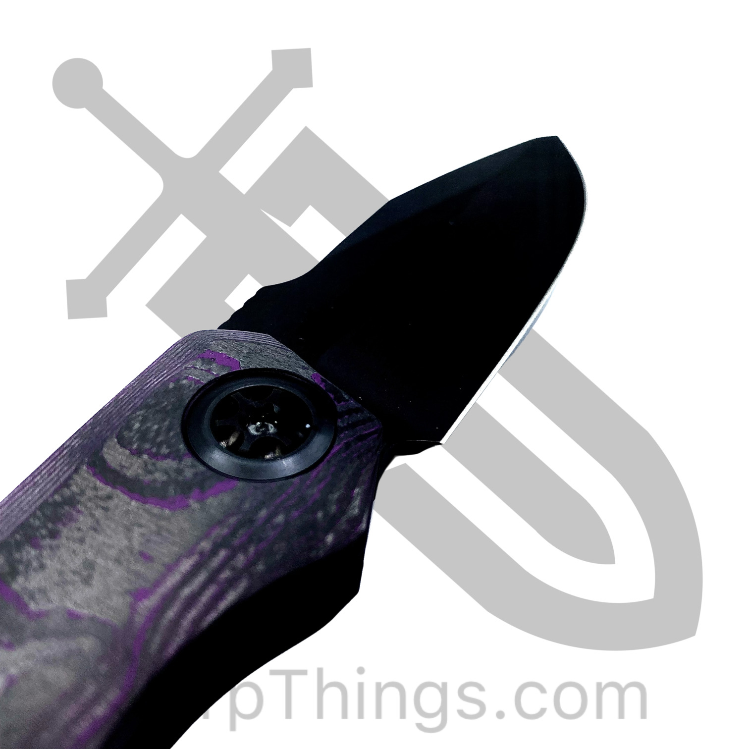 Heretic Knives - H000-6A-PUCF - Wraith - Automatic Knife - Elmax Coated Clip Point - 6061-T6 Aluminum/Fat Carbon Fiber - Black/Purple - Image 12