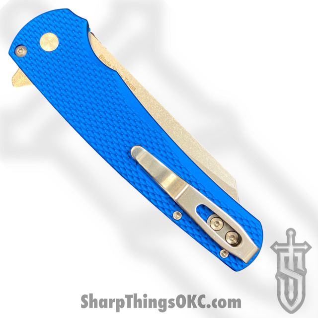 ProTech - 5205-BLUE BS - Malibu Blade Show - Automatic Knife - CPM-20CV Stonewash Reverse Tanto - Aluminum - Blue - Image 9