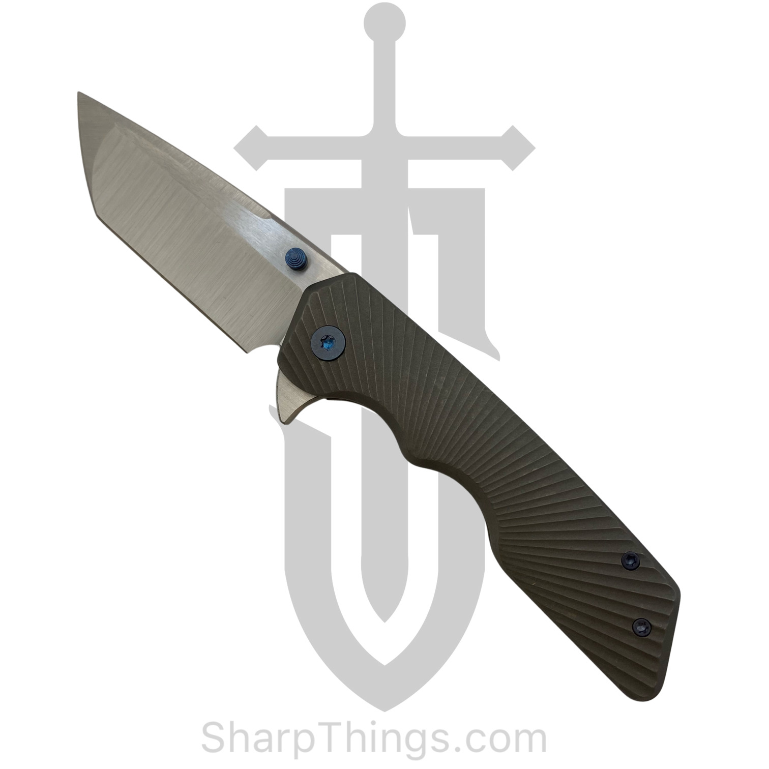 Attention 2 Detail Mercantile - A2DMK3TRS - Mark 3 Medium - Folding Knife - S30V Satin Tanto - Contoured Rising Sun Titanium - Gray - Image 13
