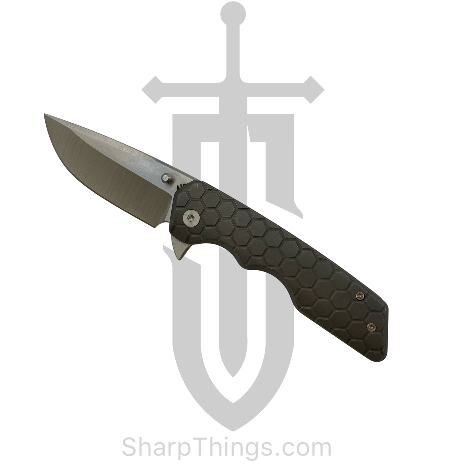 Attention 2 Detail Mercantile - A2DMK3HCS - Mark 3 Medium - Folding Knife - S30V Satin Drop Point - Contoured Honeycomb Titanium - Gray - Image 15