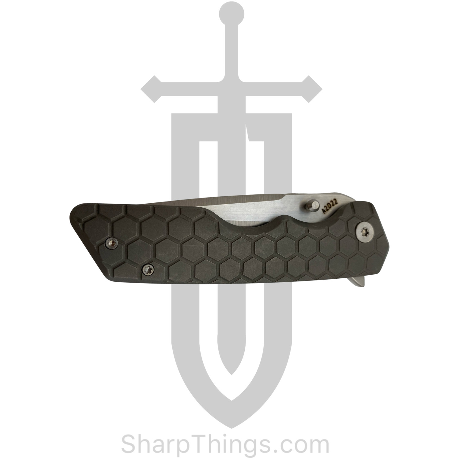 Attention 2 Detail Mercantile - A2DMK3HCS - Mark 3 Medium - Folding Knife - S30V Satin Drop Point - Contoured Honeycomb Titanium - Gray - Image 13