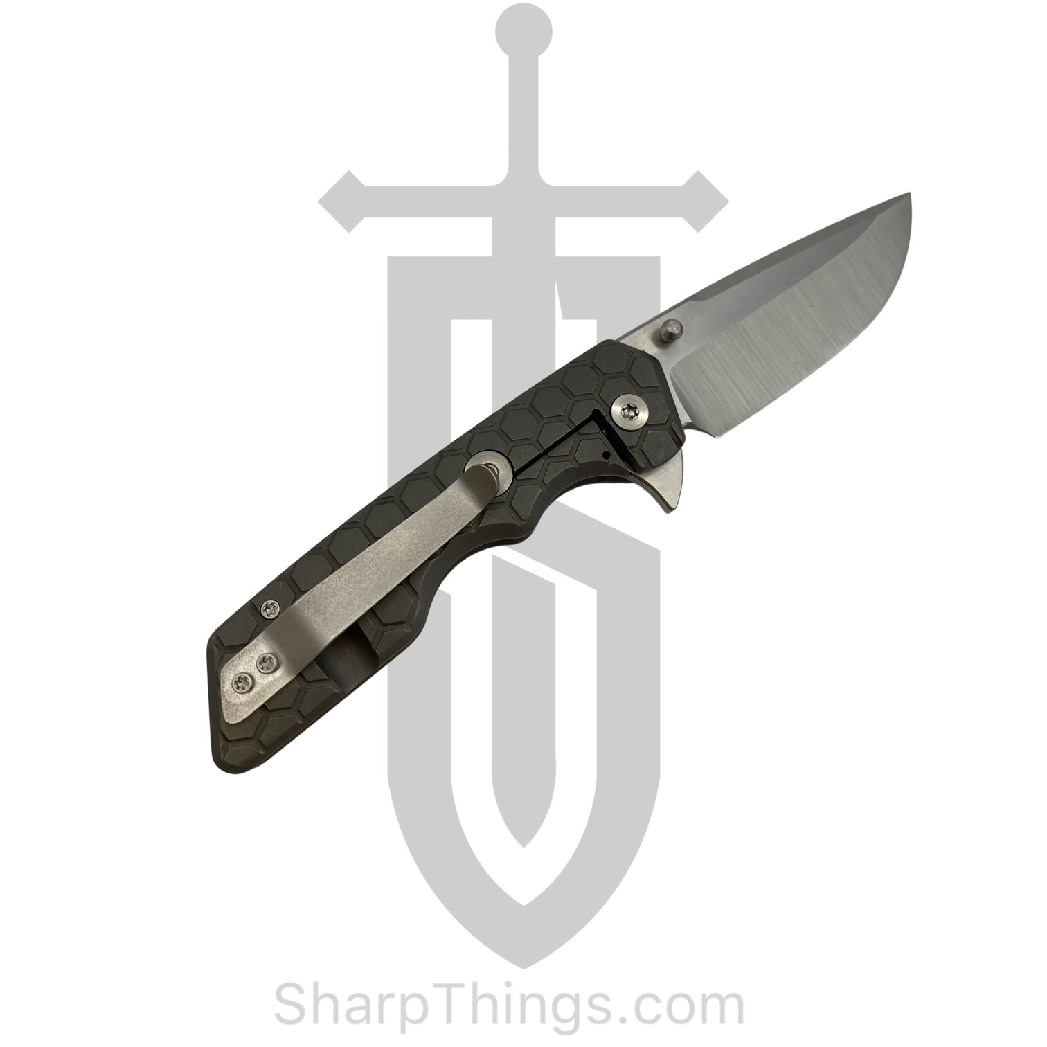 Attention 2 Detail Mercantile - A2DMK3HCS - Mark 3 Medium - Folding Knife - S30V Satin Drop Point - Contoured Honeycomb Titanium - Gray - Image 14