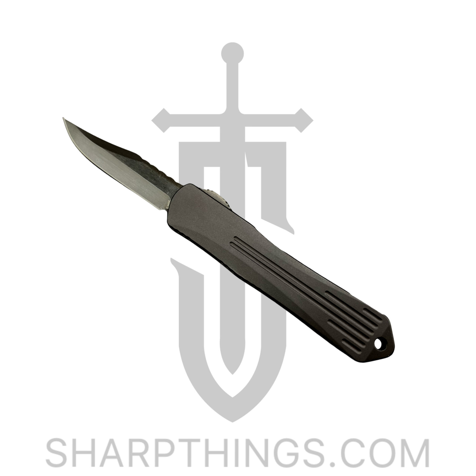 Heretic Knives - H022B-6A-PUCF - Manticore S - OTF Auto - Elmax Coated Bowie - Aluminum/Fat Carbon - Black/Purple - Image 6