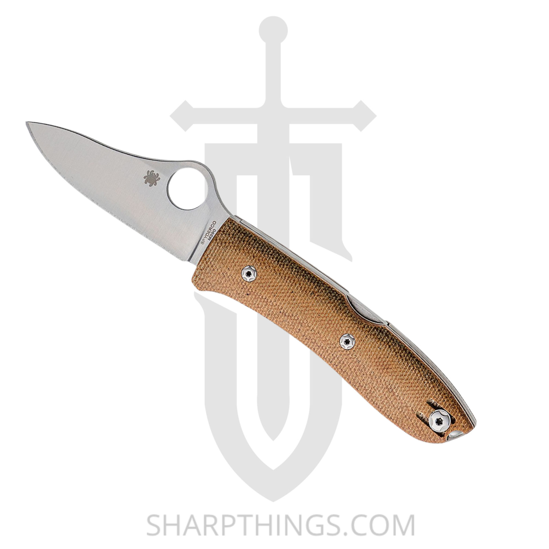 Spyderco - SC255CMP - SpyOpera Lockback - Folding Knife - M390 Satin Drop Point - Canvas Micarta - Brown - Image 13