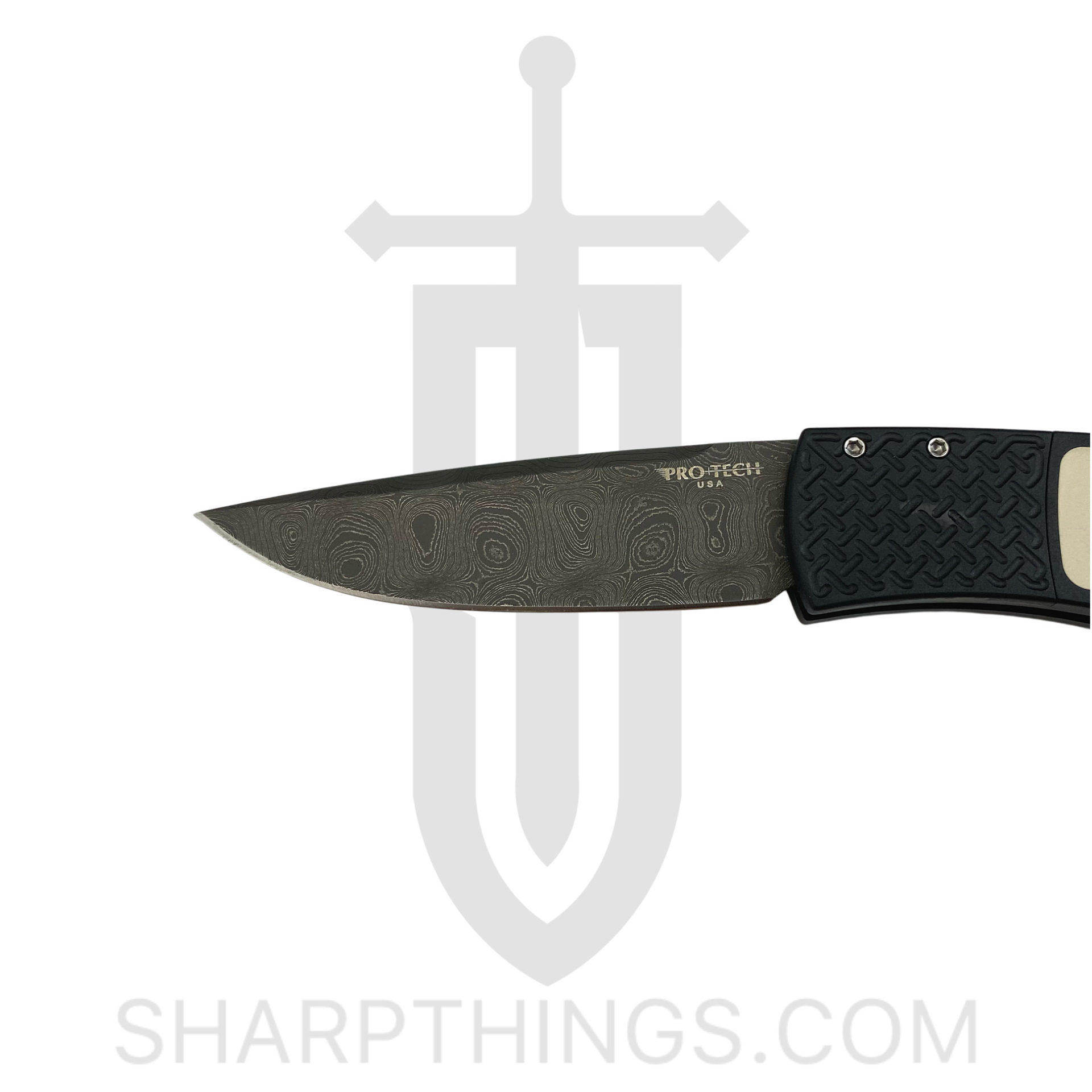 ProTech - BR1.51 - Whiskers - Automatic Knife - 154CM Coated Drop Point - Aluminum/Micarta - Black/White - Image 10