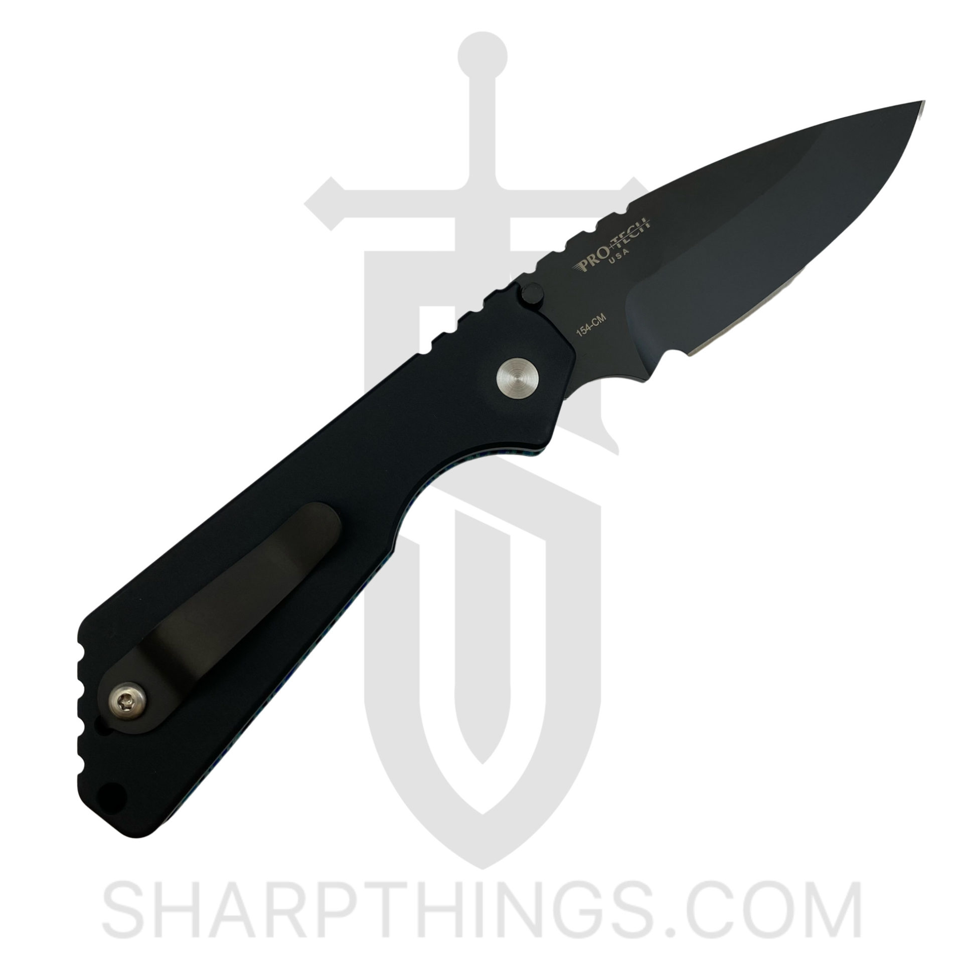 ProTech - SnGMC3 - Custom Strider SnG Edition - Automatic Knife - 154CM Coated Drop Point - Aluminum/G-Carta - Black/Blue/Green - Image 7