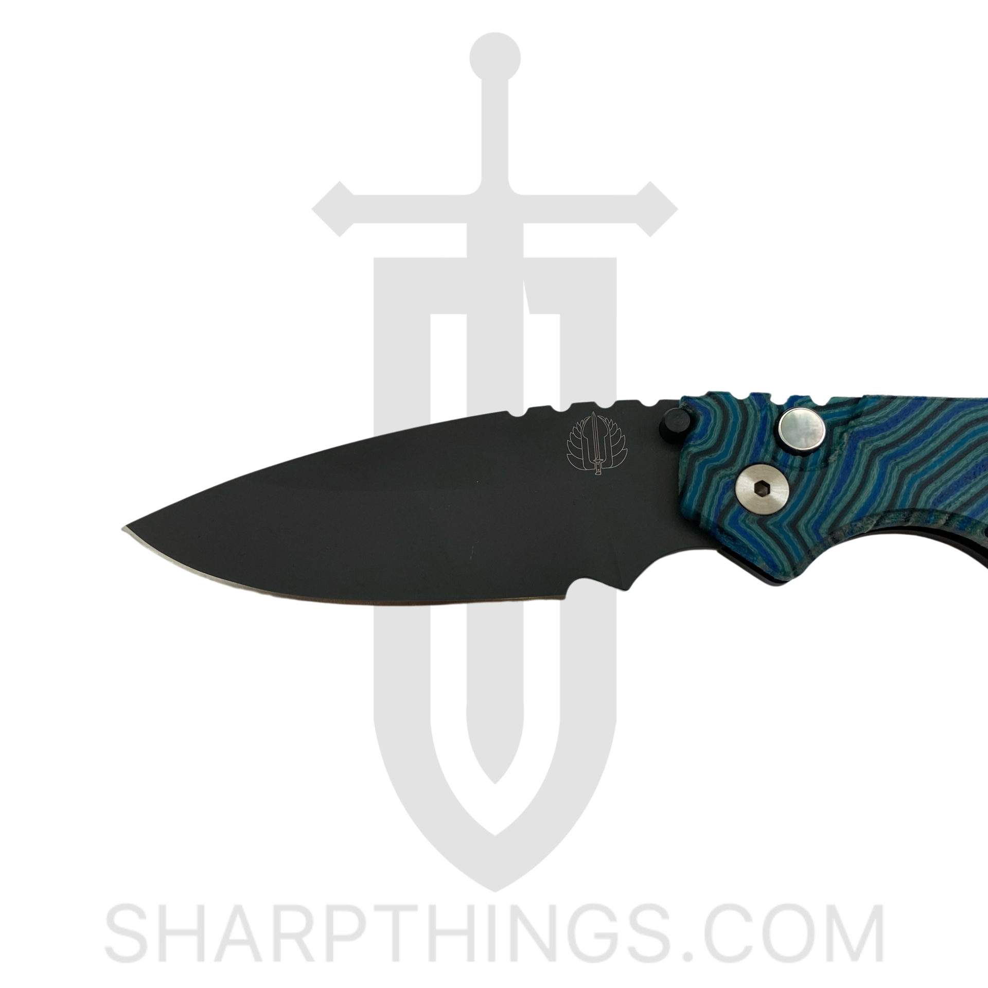 ProTech - SnGMC3 - Custom Strider SnG Edition - Automatic Knife - 154CM Coated Drop Point - Aluminum/G-Carta - Black/Blue/Green - Image 6