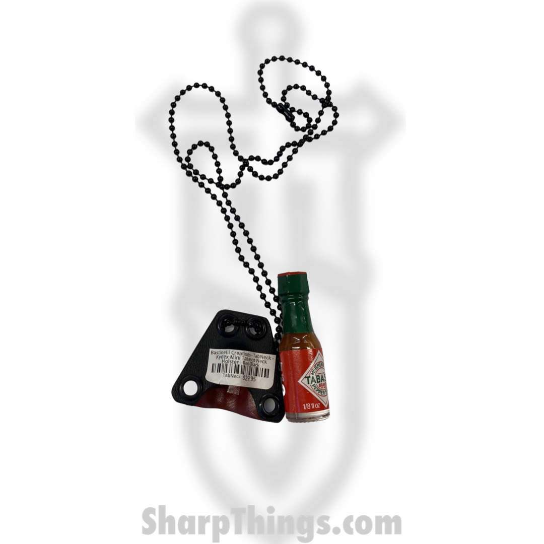 Bastinelli Creations - TabNeck - Kydex Mini Tabasco Neck Holster - Red Black - Image 5
