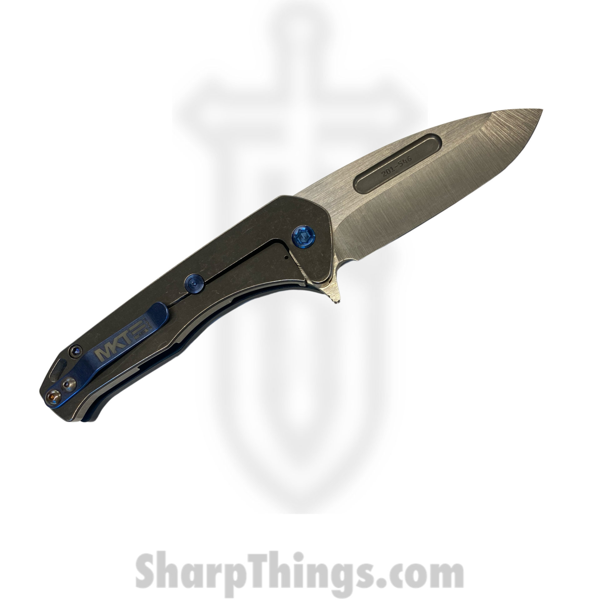 Medford Knife - MKFF206STD-44TM-T2C2-Q4 - Praetorian Swift FL Drop Point Flipper - S35VN - Blue - Image 6