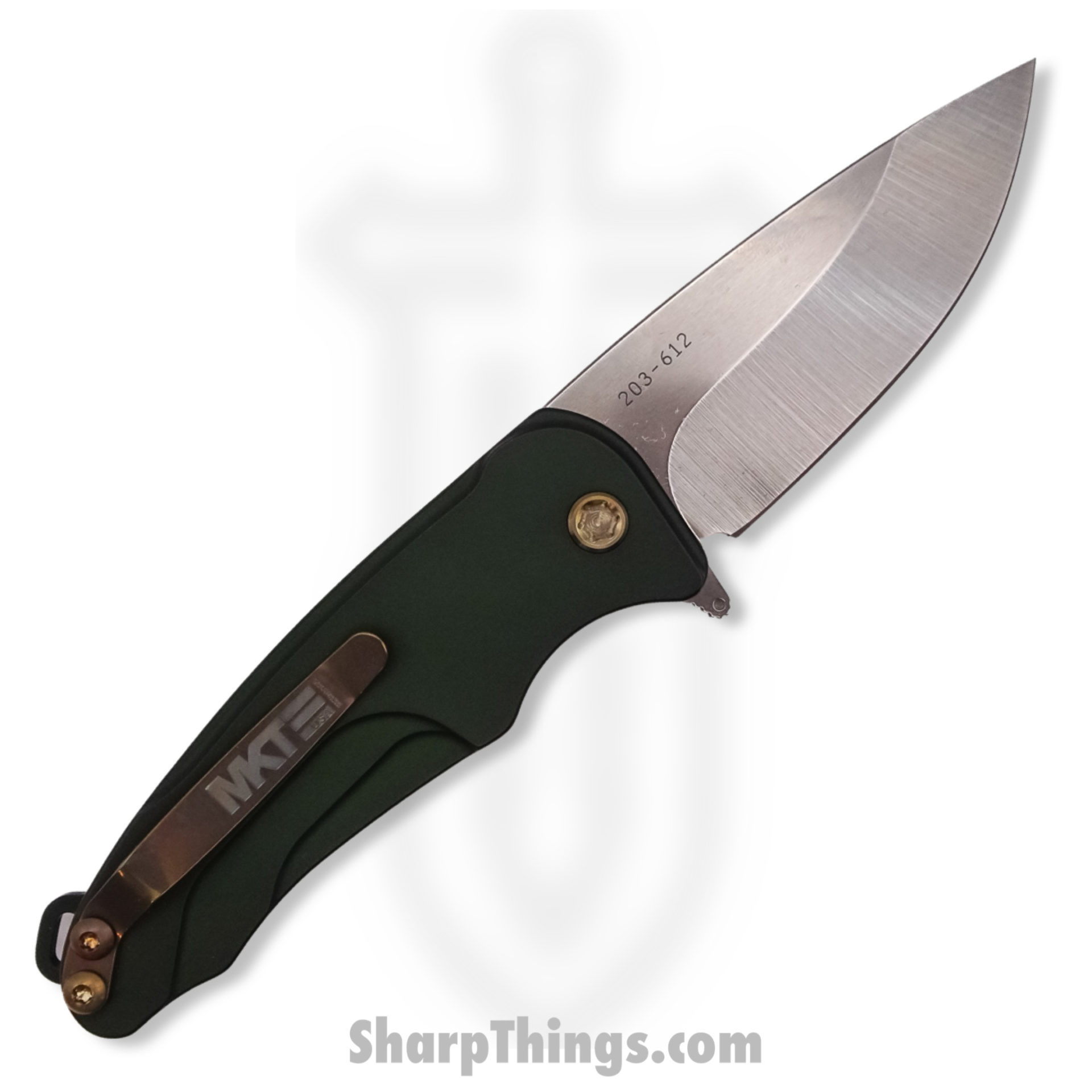 Medford Knife - MK039STQ-40AG-T1C1-Q4 - Smooth Criminal Flipper Knife - S35VN - Bronze and Green - Image 7