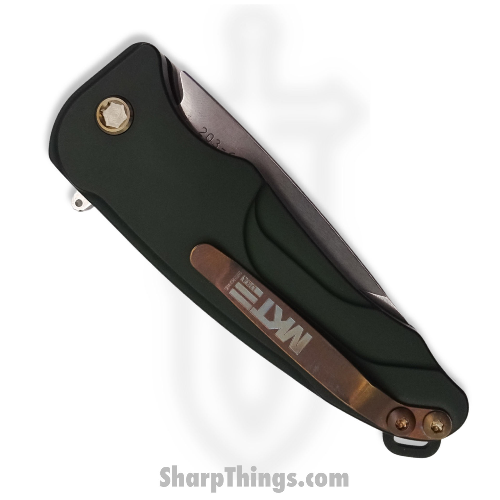 Medford Knife - MK039STQ-40AG-T1C1-Q4 - Smooth Criminal Flipper Knife - S35VN - Bronze and Green - Image 6