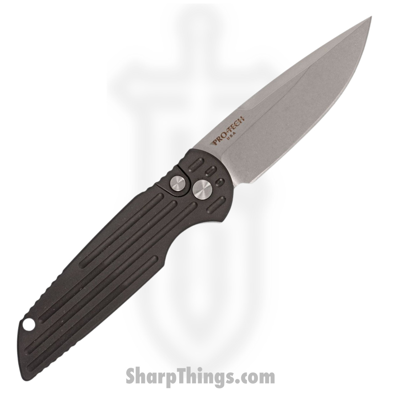 ProTech - TR-3 L-1 - Tactical Response 3 Left Handed - Automatic Knife - 154CM Stonewash Clip Point - 6061-T6 Aluminum Grooved - Black - Image 21