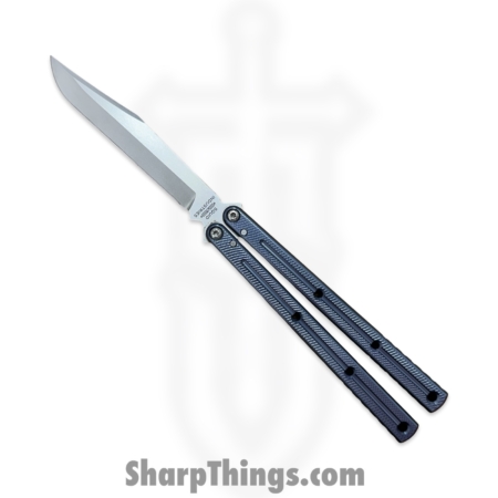Squid Industries – krm-swbw-gm – Krake Raken Matte V3 – Balisong – Stainless Stonewash Bowie – 7075 Aluminum Alloy – Gunmetal