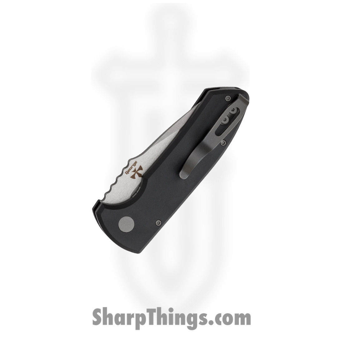 ProTech - LG401 - Les George Short Bladed Rockeye - Automatic Knife - S35VN Stonewash Drop Point - 6061-T6 Aluminum - Black - Image 7