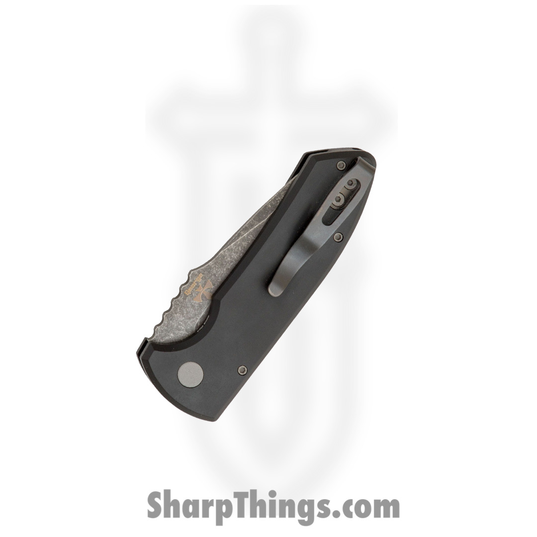 ProTech - LG411-SBR - Les George SBR - Automatic Knife - S35VN Acid Wash Drop Point - Aluminum - Black - Image 7