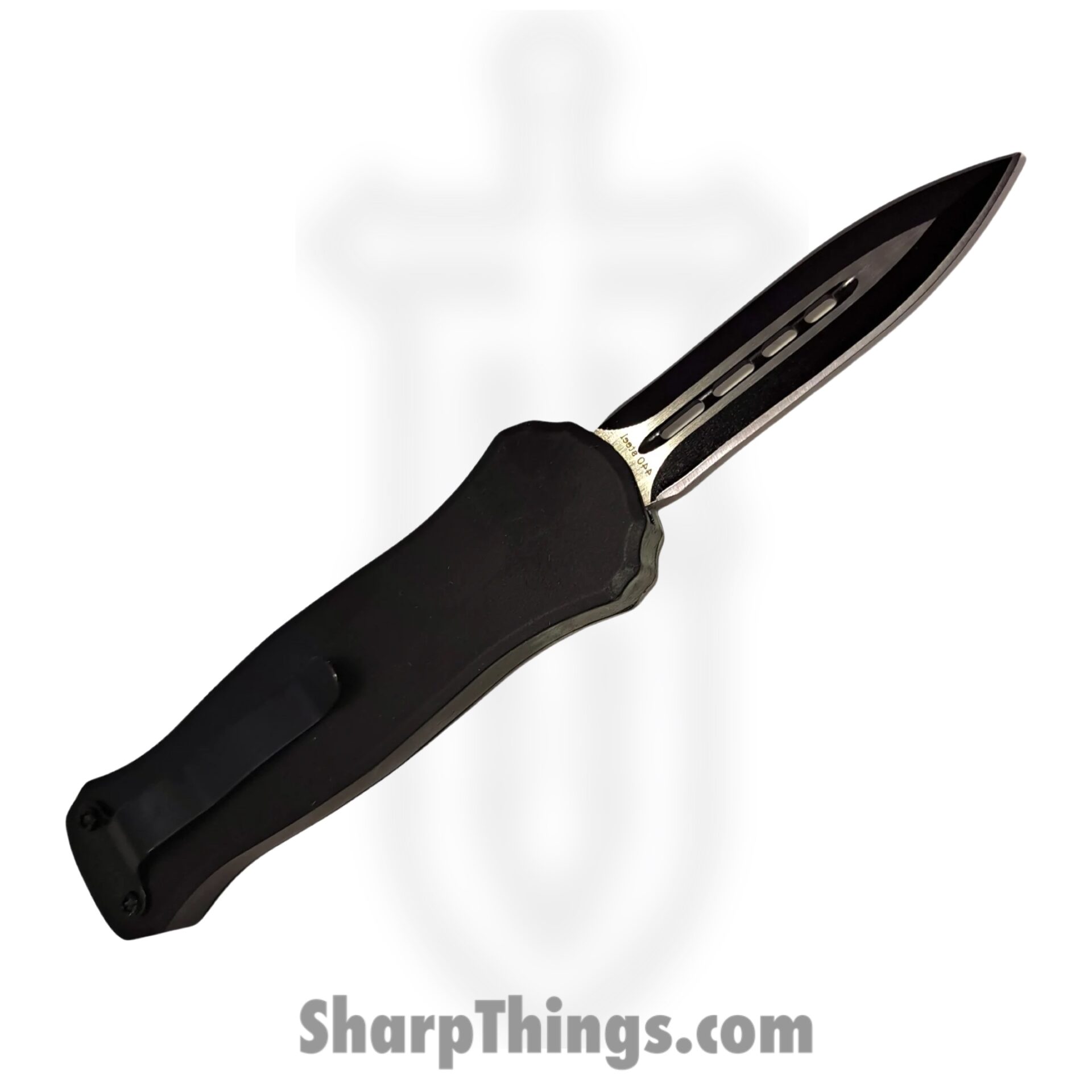 VOC - M-5-BK - Mini Joker - OTF Auto - Stainless Coated Dagger - Steel - Black - Image 9