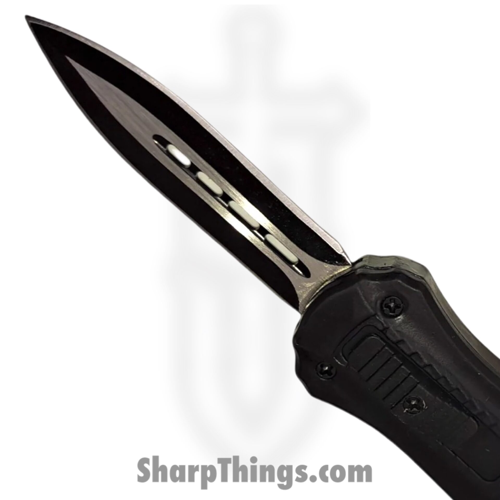 VOC - M-5-BK - Mini Joker - OTF Auto - Stainless Coated Dagger - Steel - Black - Image 11